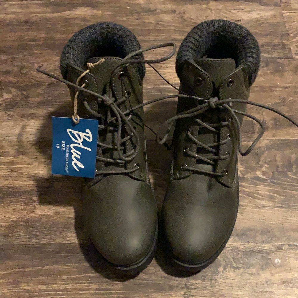 Blue Suede Shoes Combat Boots